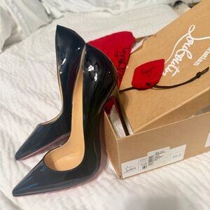 Christian Louboutin Glossy Black Heels with Signature Red Soles